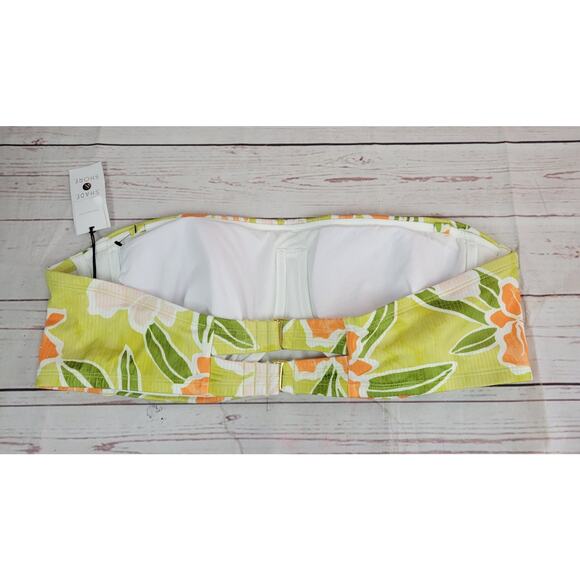 Shade & Shore Lime Green Floral Bandeau Bikini Top - Size 20 - Picture 2 of 6